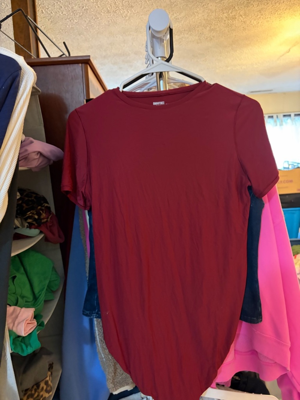 aerie Burgundy Short Sleeve Bodysuit